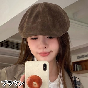 キャスケット 帽子 レディース メンズ 秋冬 韓国 ハンチング ハット きれいめ 大人 かわいい カジュアル フェミニン おしゃれ 通勤 通学 無地 ベレー帽 キャップ スエード調 大人可愛い 大人女子