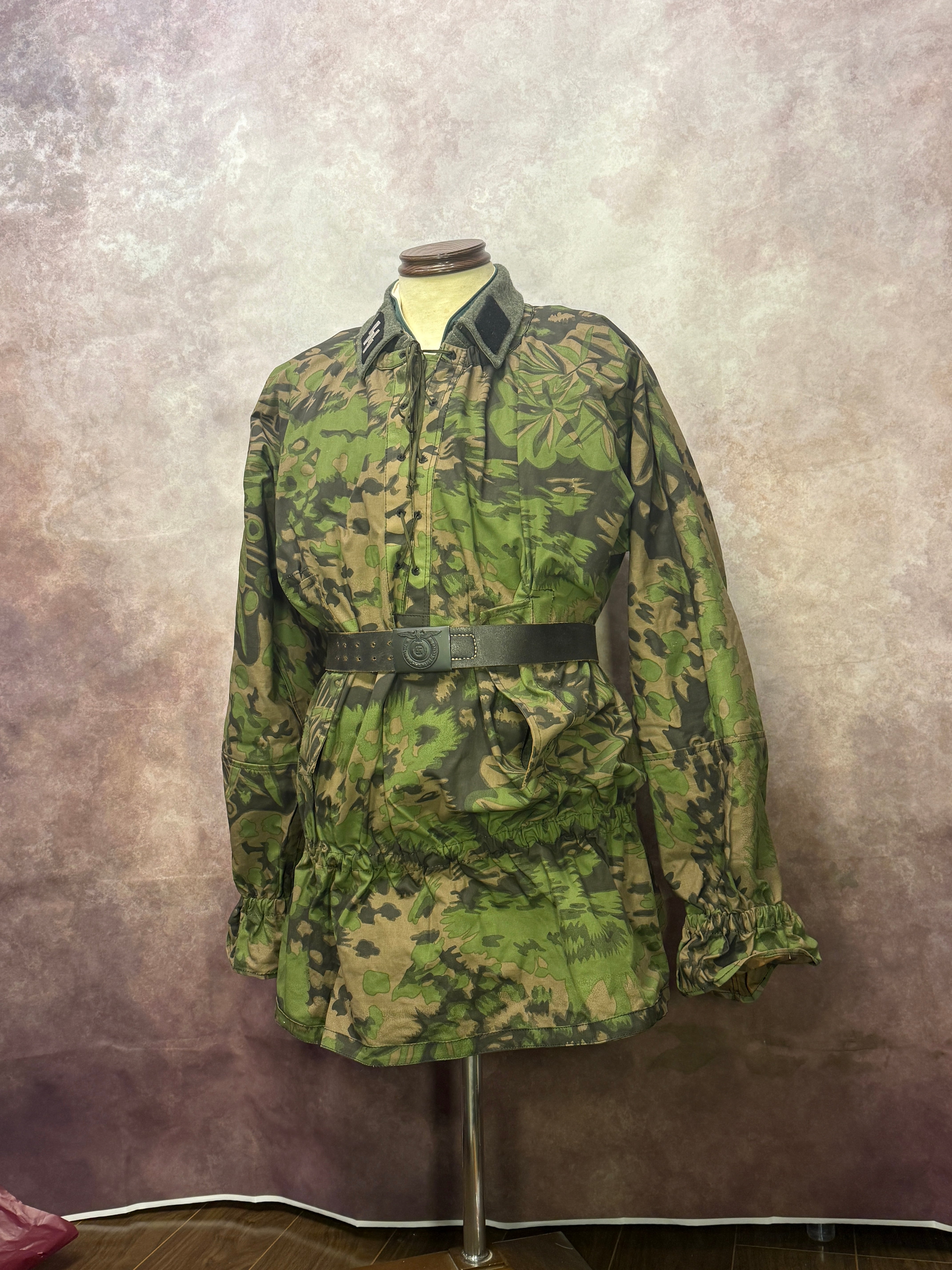 USED】WWIIドイツ軍 W-SS迷彩スモックCパターン パームツリー迷彩 L~XL