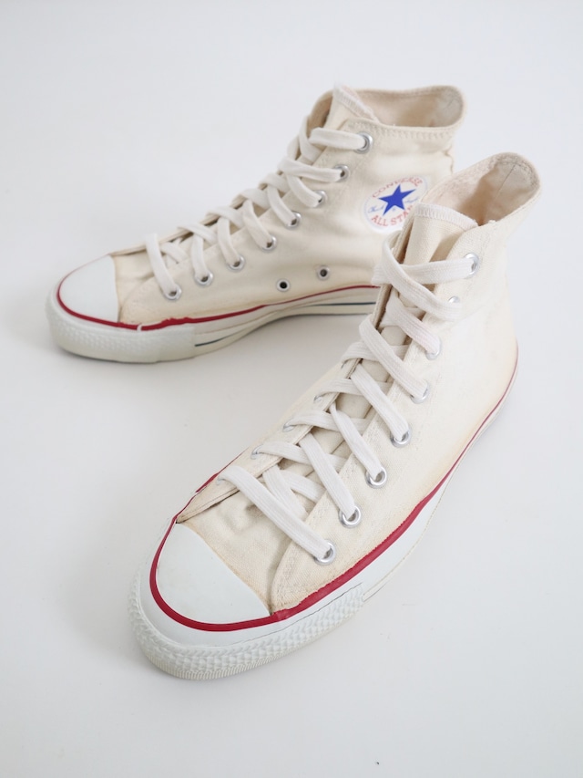 ●80s CONVERSE ALL STAR high made in USA(white) size 6 1/2 囲みタグ 当て布