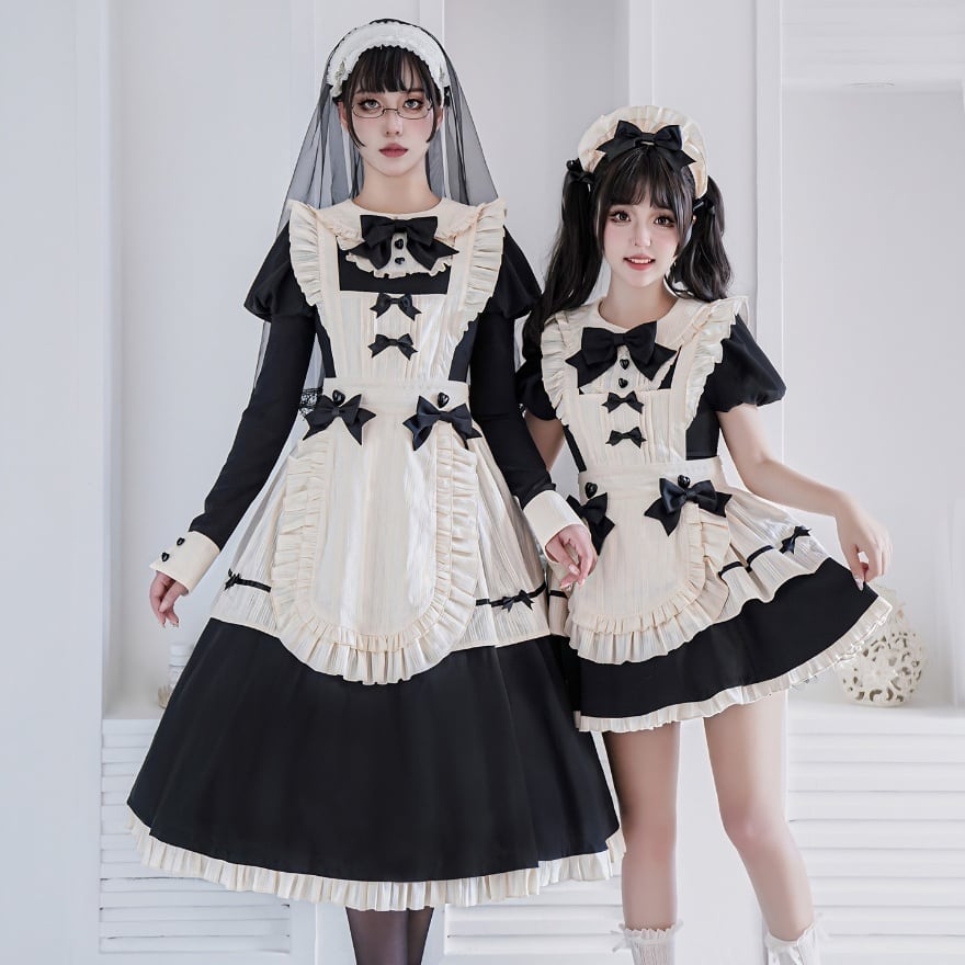 ミリロリ風修道女 メイドワンピ ミニスカ4点セット