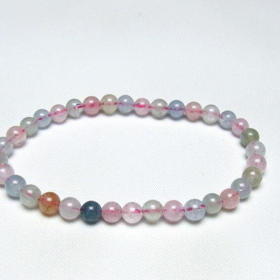 ミックスカラーベリル ブレスレット 5mm 一点物 メール便可 [M便 1/10] 111-48824