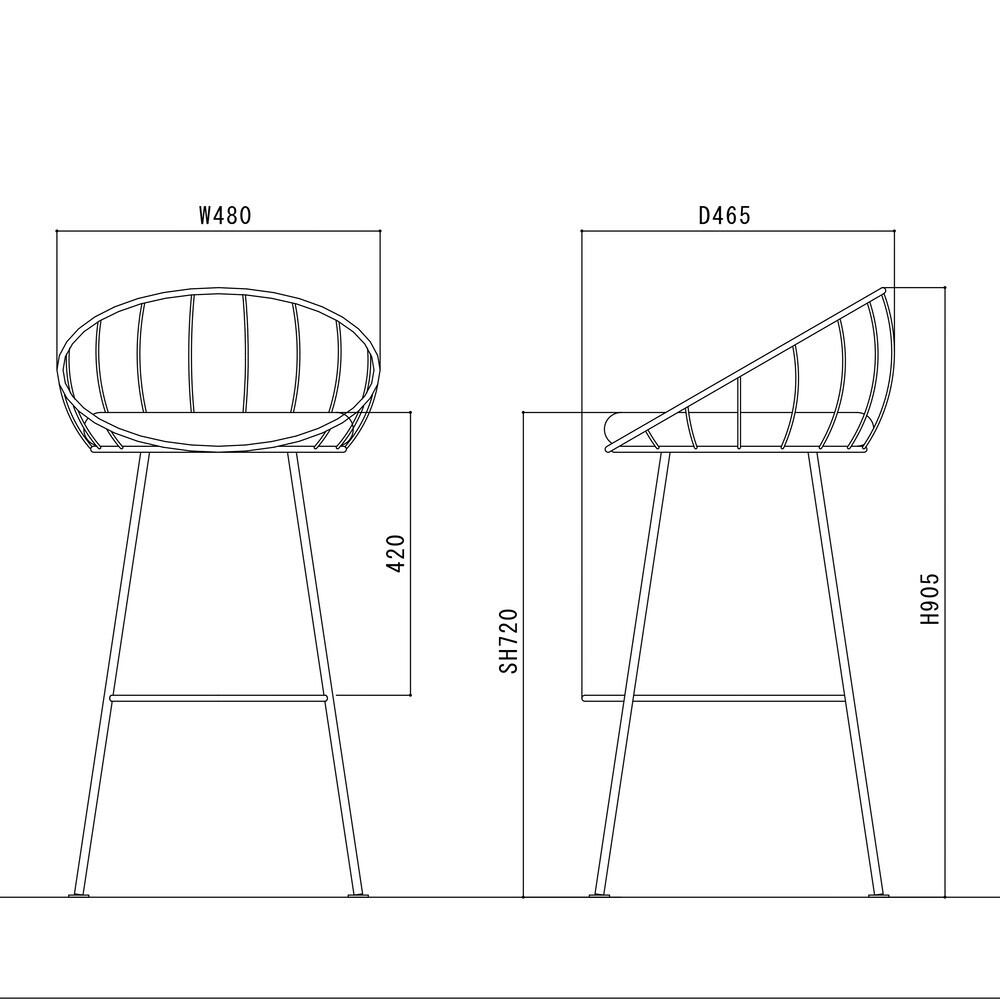 Hoopカウンターチェア720【FCF1970 FB-A】ハイチェア キッチンチェア