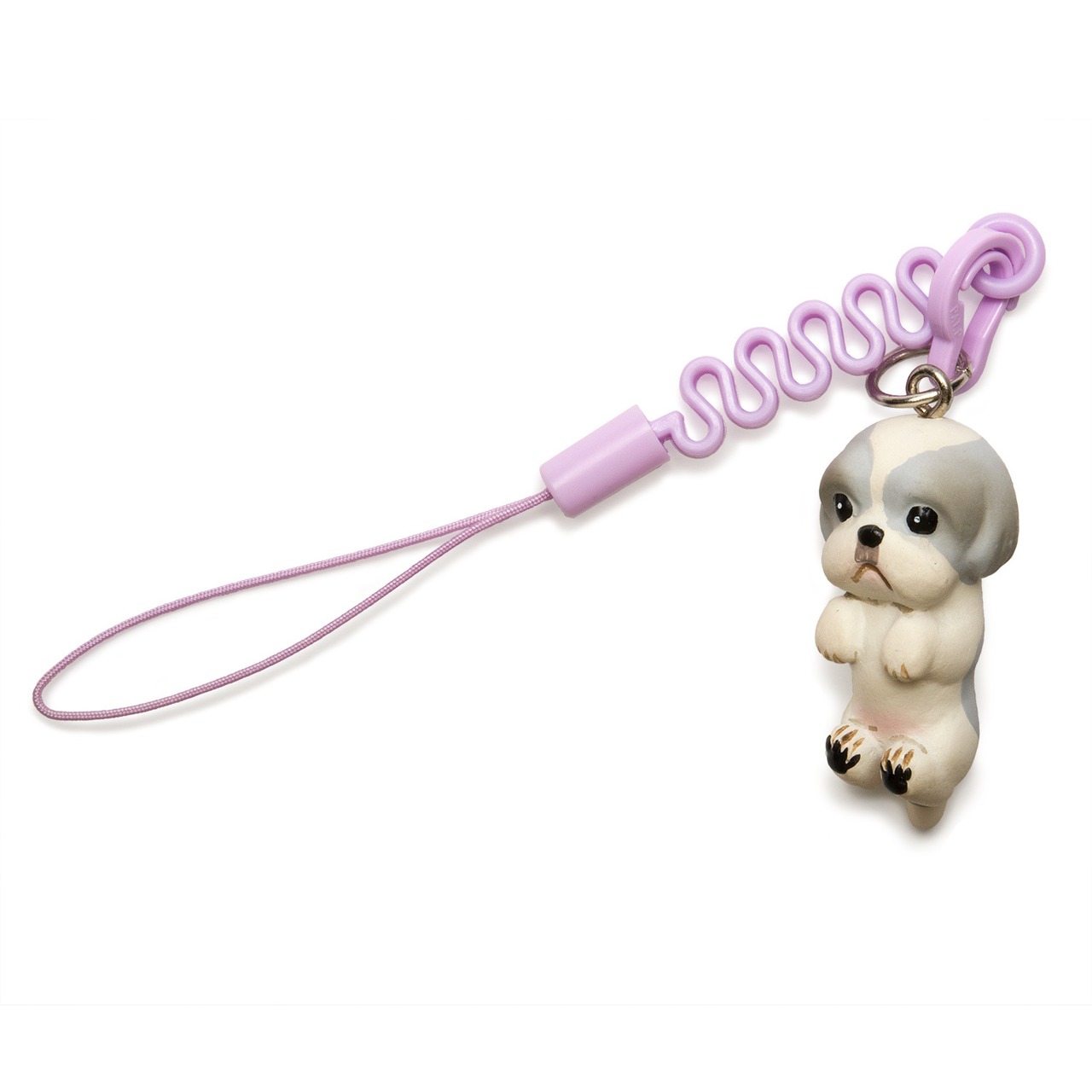 お犬様 vol.2 Shih Tzu シーズー シルバーホワイト プチコード 松葉紐 ストラップ MS-5003