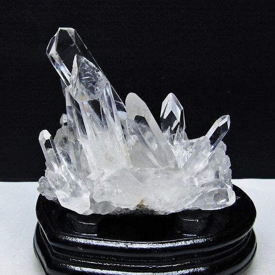 水晶 クラスター マダガスカル産 台座付属 水晶 原石 一点物 182-9348