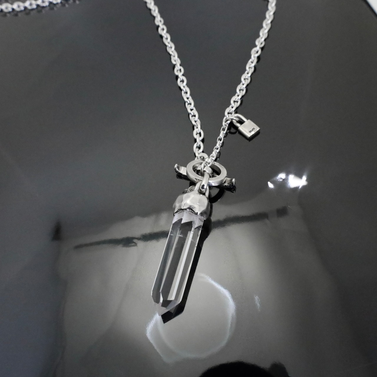 One off QUARTZ T-BAR CHAIN NECKLACE/ 限定商品 クオーツ Tバーチェーンネックレス