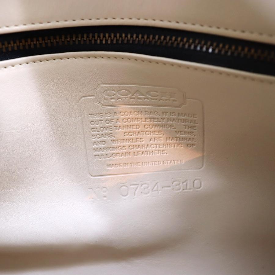 OLD COACH レザーハンドバッグ オフホワイト オールドコーチ ほぼ未