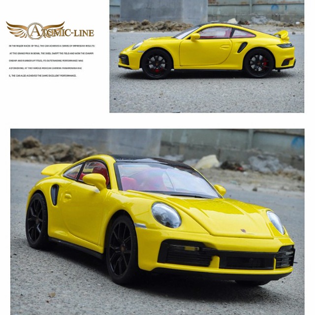 ポルシェ 911 turbo S 1/24 ミニカー 全3色 ライト点灯 エンジンサウンド 合金モデル 模型 ジオラマ
