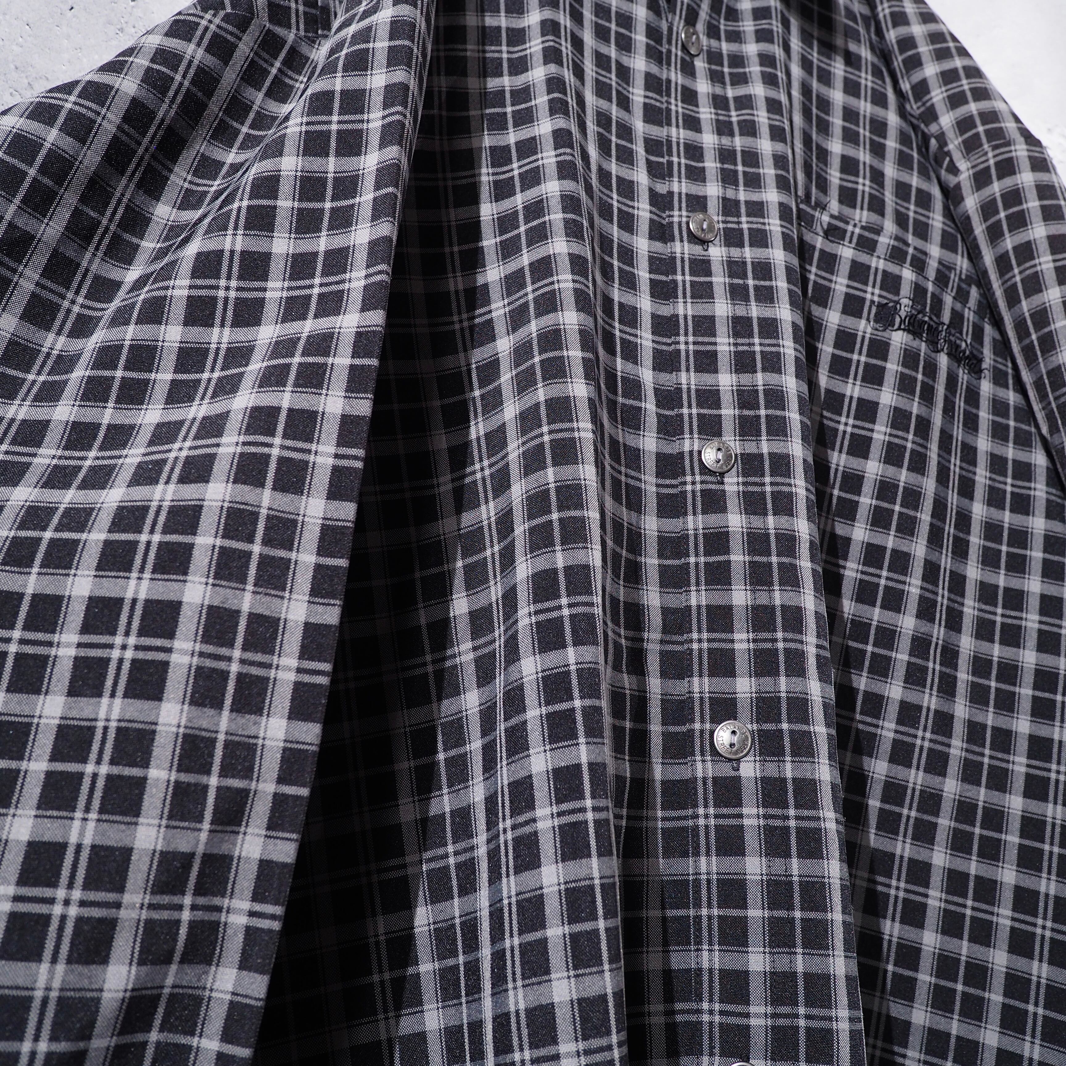 00s ” Balance street wear ” Dark check pattern Over silhouette Shirt