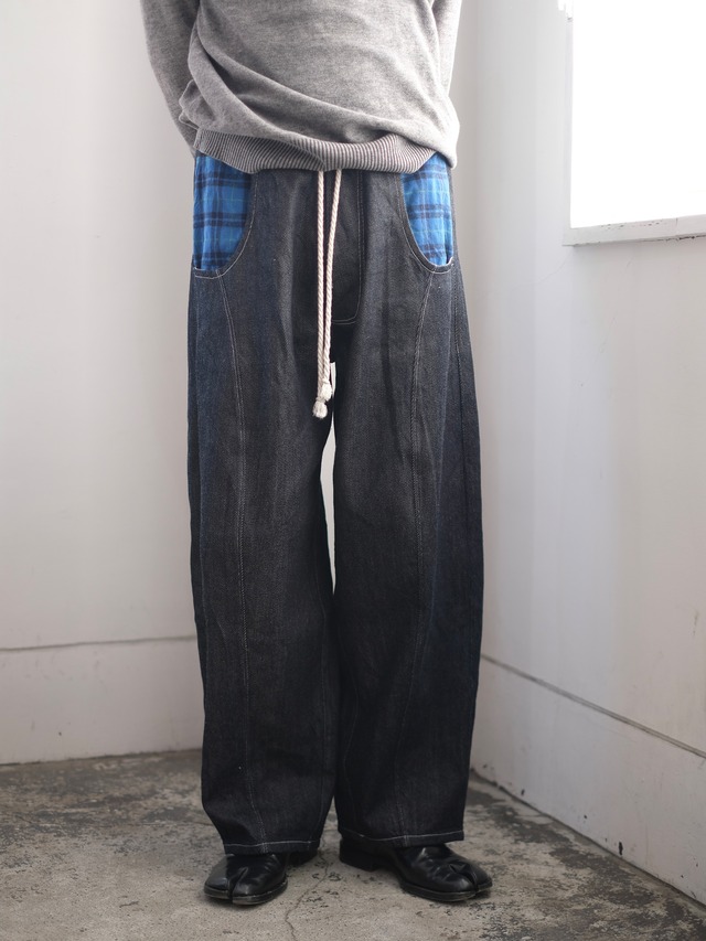 ［図鑑］デニム立体ワイドパンツ