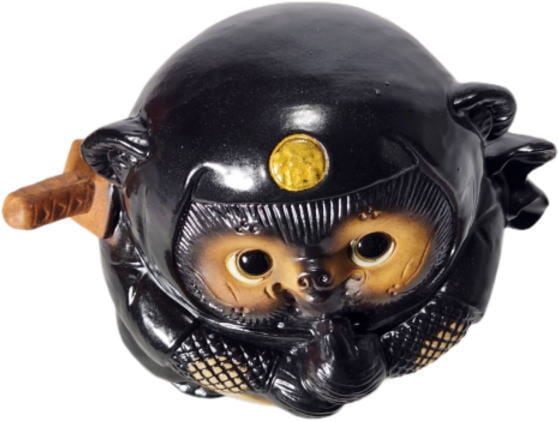 忍者狸 黒 （ドローン） （忍者たぬき・忍者狸・置物・たぬき
