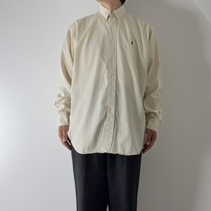 90s Ralph Lauren SILK COTTON shirt BLAKE Ivory [L] 古着