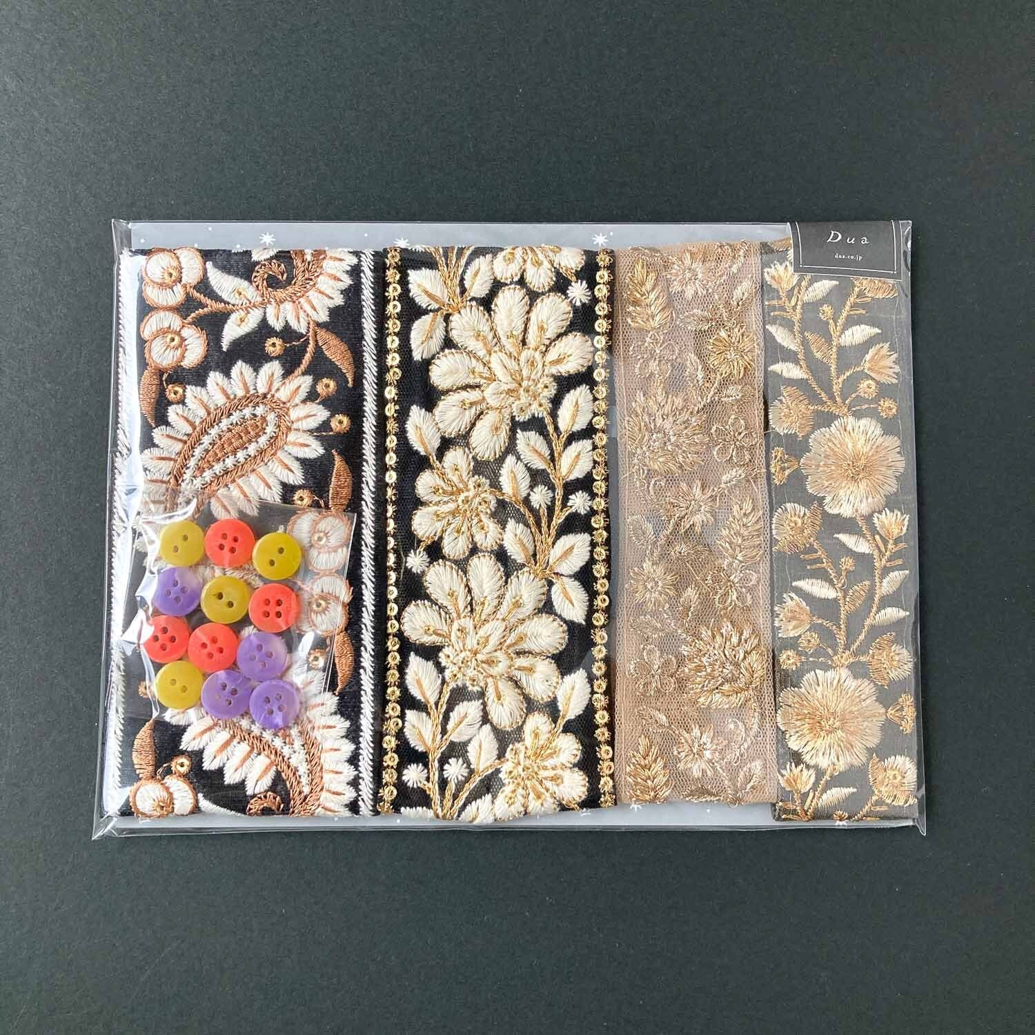 再入荷〉インド刺繍リボンのハギレセット（柄アソート） | Dua