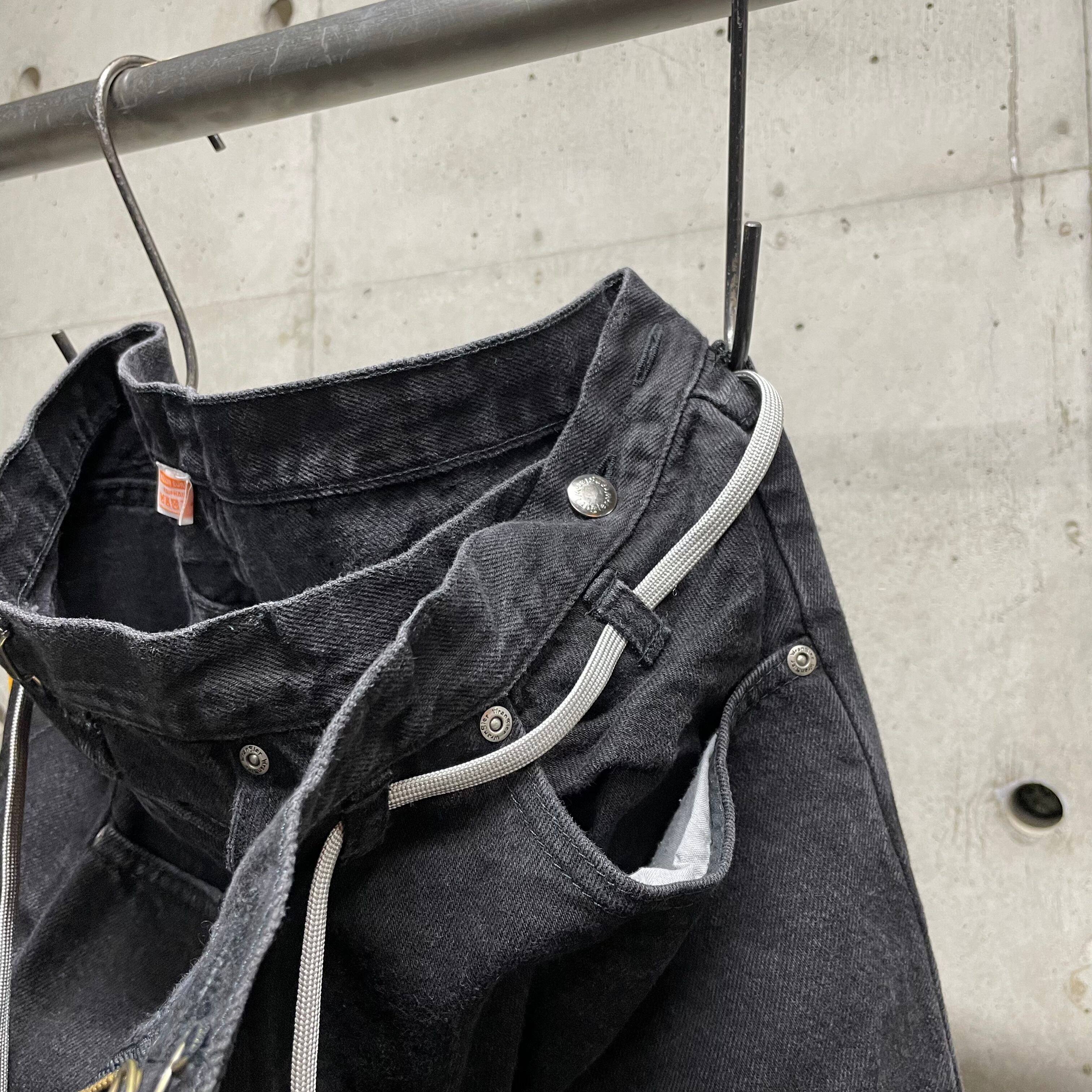 MAISON EUREKA】Ex.VINTAGE REWORK BIGGY PANTS_BLACK⑨ | marfa store