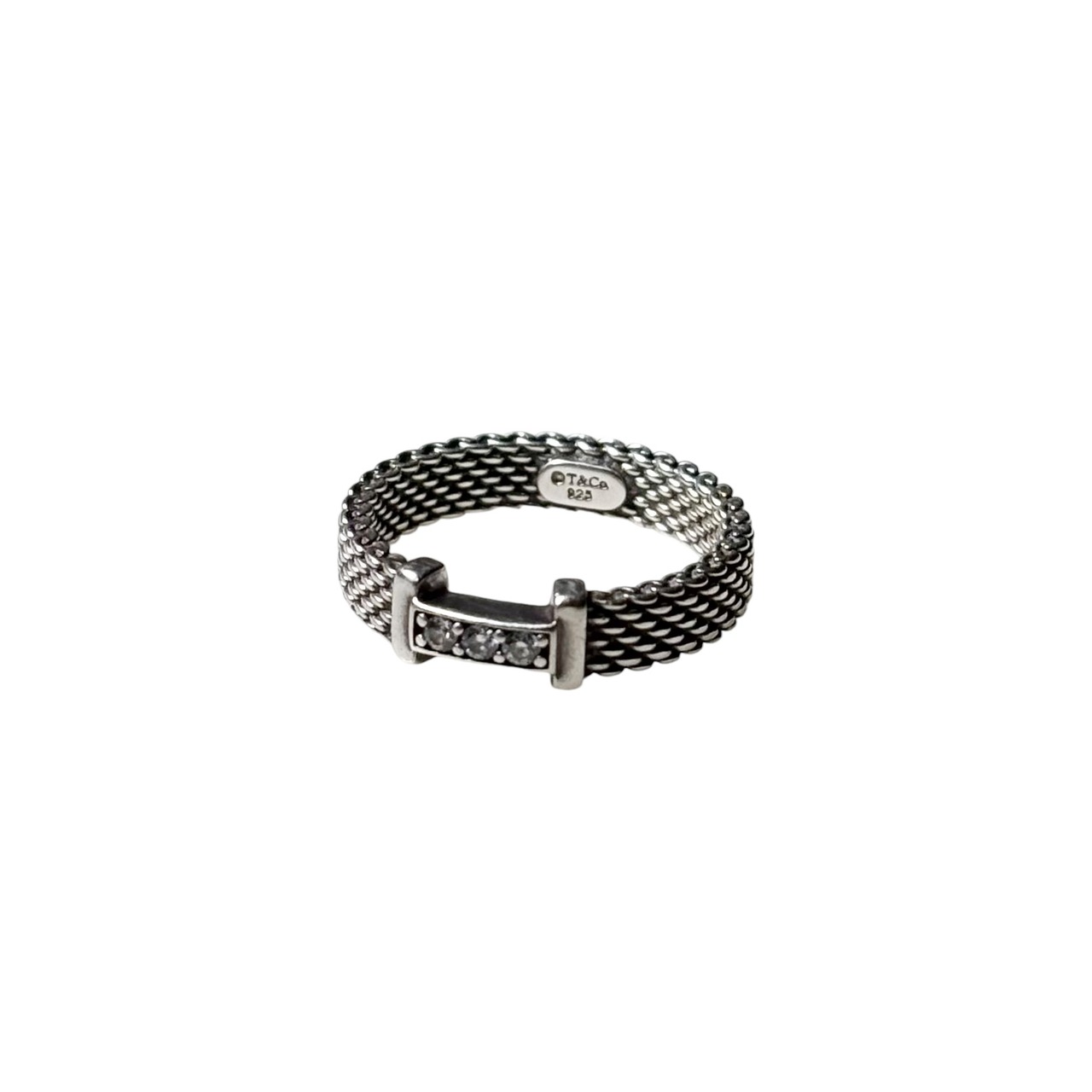 TIFFANY silver Somerset ring set with 3P Diamonds