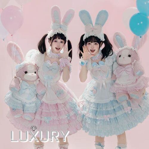 ロリータファッション ワンピース のみ 2色 ギンガムチェック 半袖