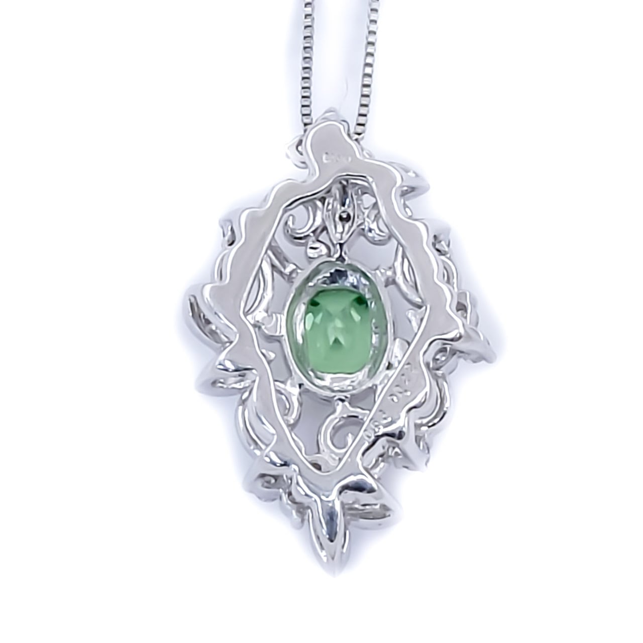 Pt ミントガーネットダイヤネックレス 0.66ct 【チェーン別売り