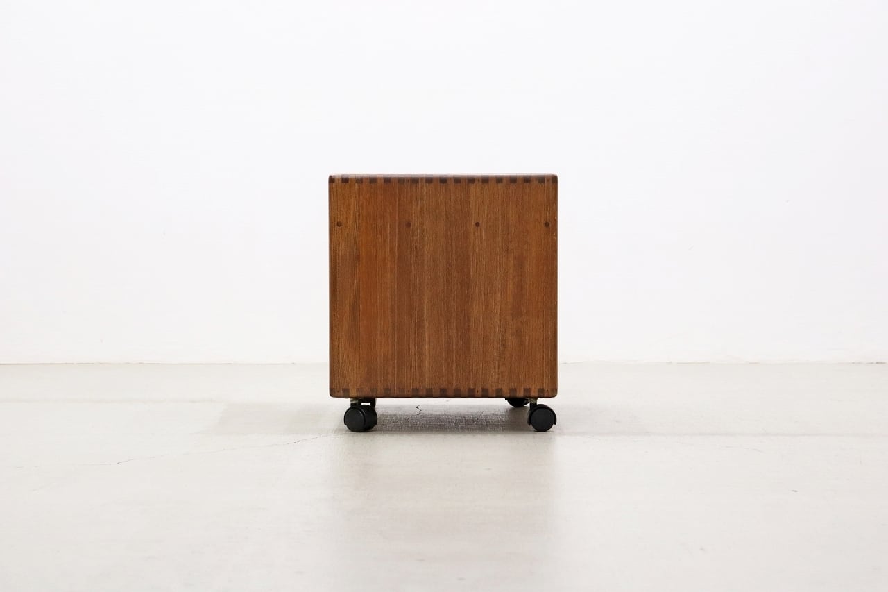 沼津店】オーク無垢材 シェルフ サイドテーブル ワゴン ボックス