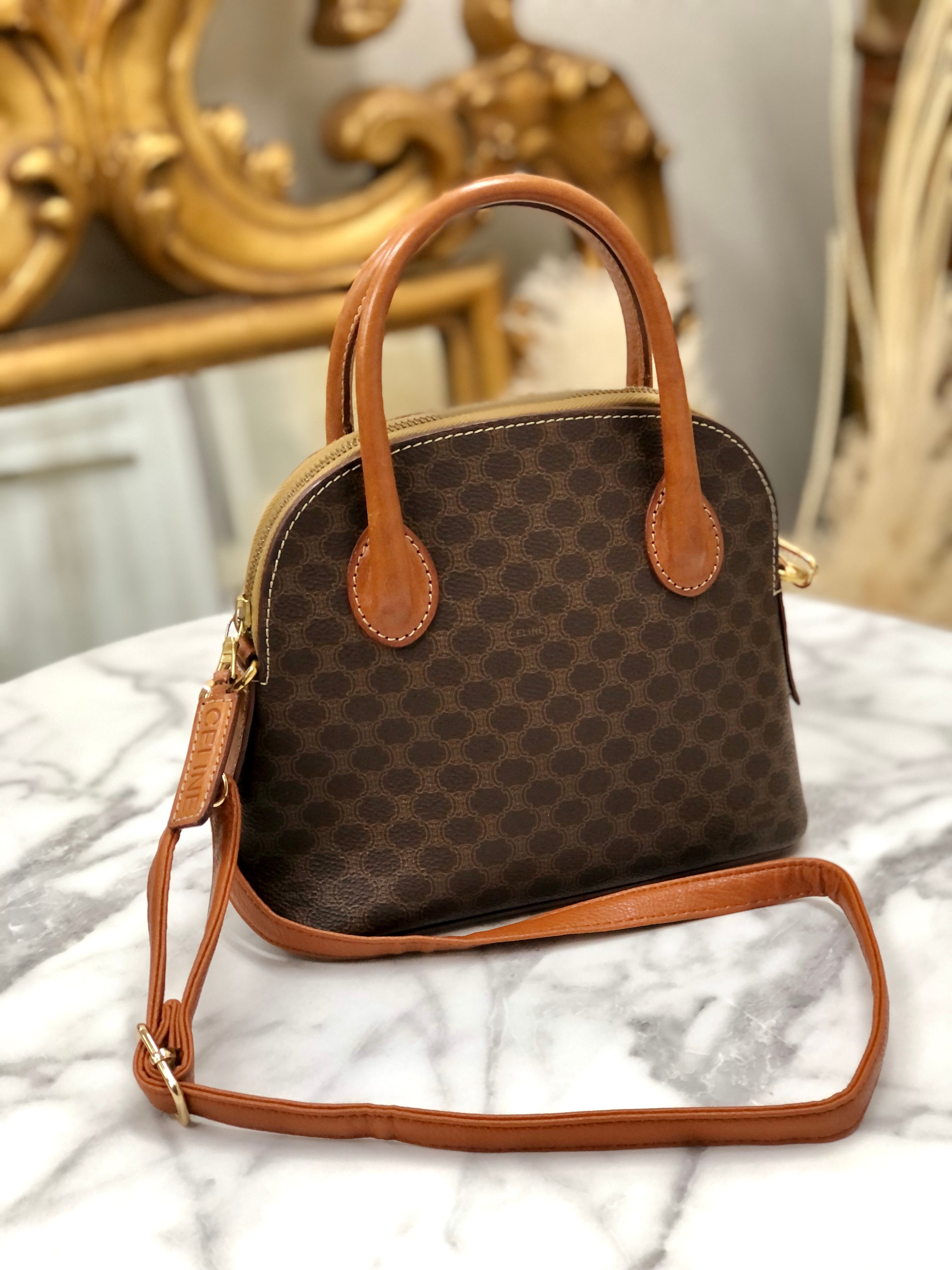 CELINE セリーヌ　マカダム　ミニボリード　2way　ハンドバッグ　ショルダーバッグ　ブラウン　vintage　ヴィンテージ　オールドセリーヌ　 zgzvag   VintageShop solo powered by BASE