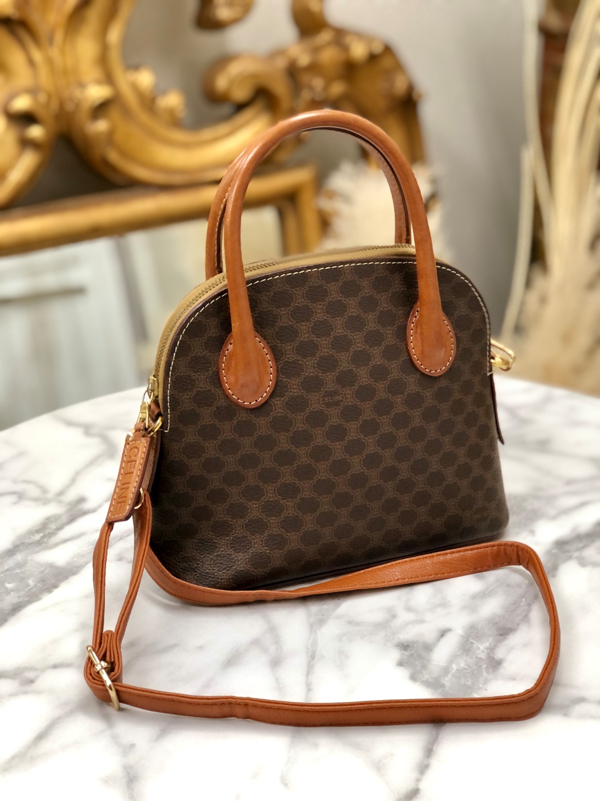 CELINE セリーヌ マカダム ミニボリード 2way ハンドバッグ ショルダー  