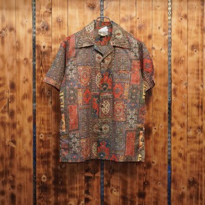 made in hawaii アロハシャツ 開襟シャツ M〜L位 ヴィンテージ 総柄 オープンカラーシャツ