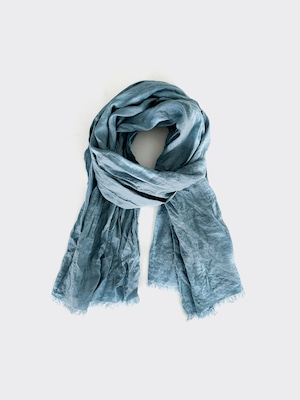 02082-2 60 linen muffler / blue gray