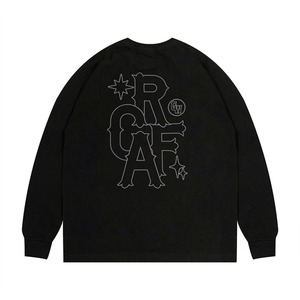 スターレタープリントアメカジロングTシャツ　1088