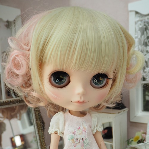 ネオブライス ウィッグ フレンチカールミックス ストロベリークリーム 10インチ/ドール Blythe
