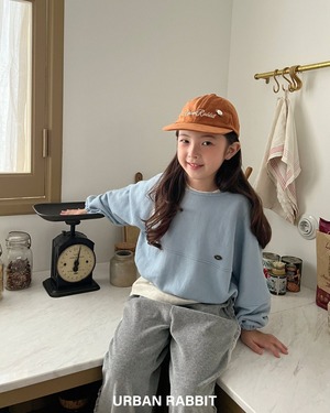 【urbanrabbit】バルーン切替プルオーバー ライトブルー 90~130cm 240831