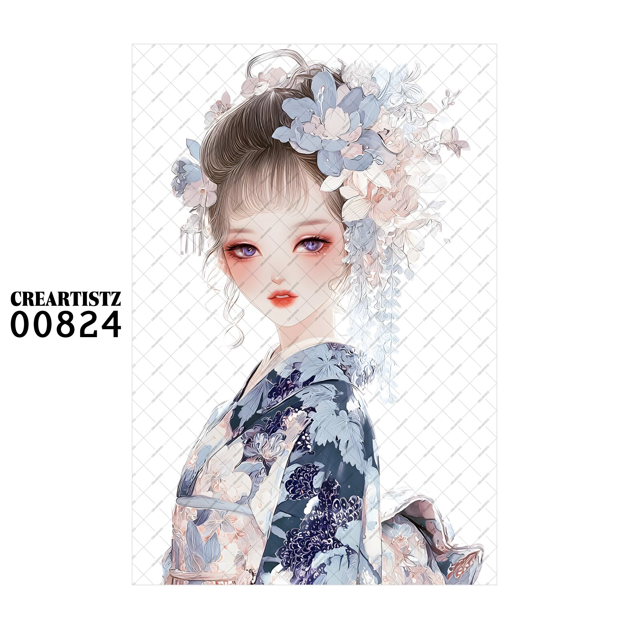 00824 ガール キュート オリジナル ペーパー/ステッカー 4枚セット CREARTISTZ