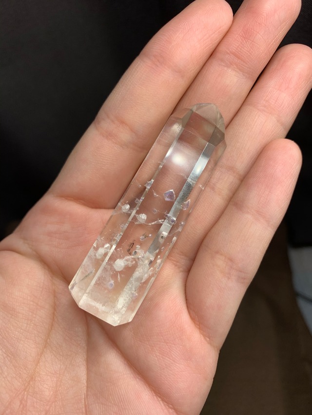 p130 フローライトin水晶ポイント