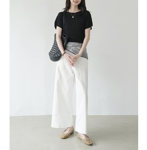 クロップド丈ワイドパンツ 2color W01320