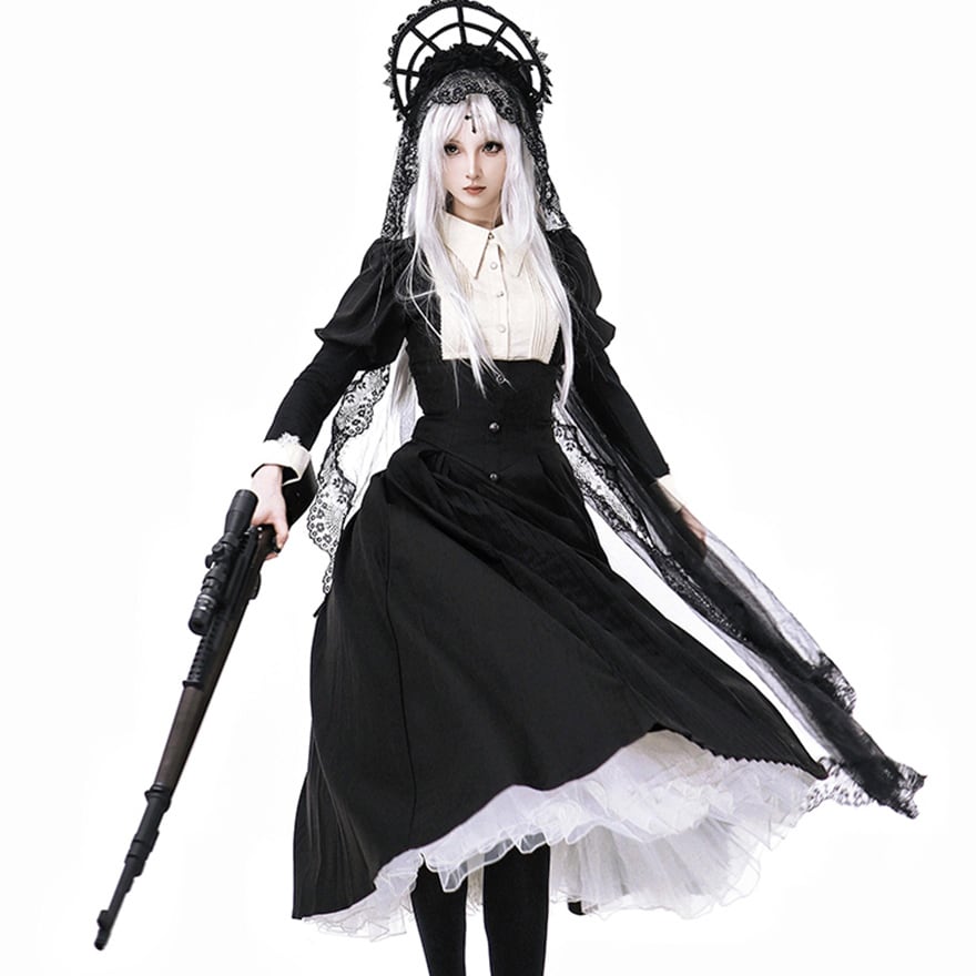 ミリロリ風 修道女 セットアップ シスター風 クラシカル エレガント