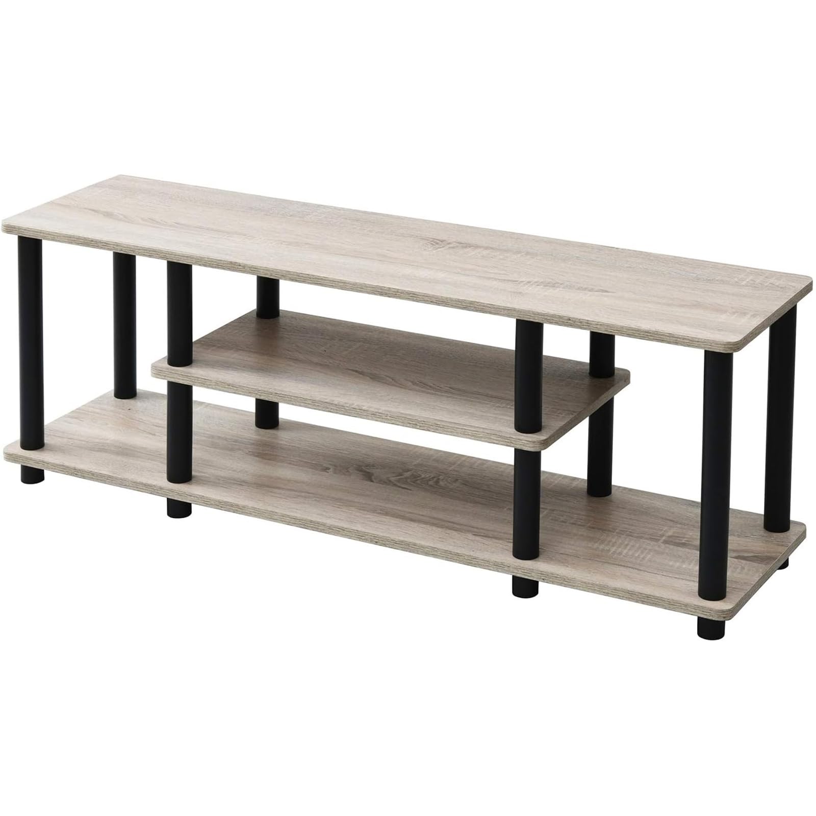 【在庫のみ】山善(YAMAZEN) テレビ台 43型対応 幅111.5×奥行29.5×高さ41.5cm A4対応 かんたん組立 工具不要 収納棚 オーク/ブラック YWTV-1130(OAK3/BK)