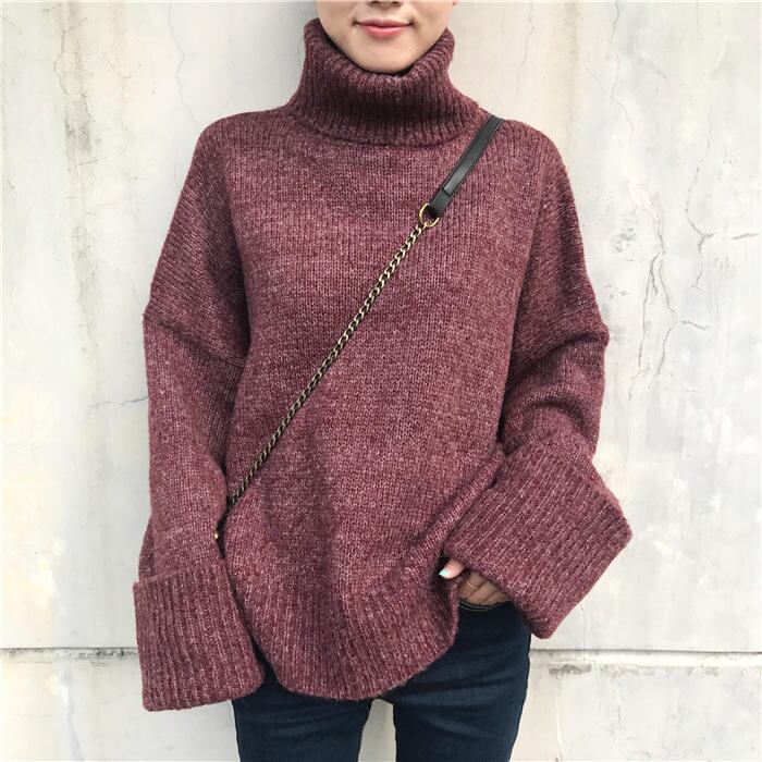 5色★韓国ファッション ニット ハイネックセーター ゆったり