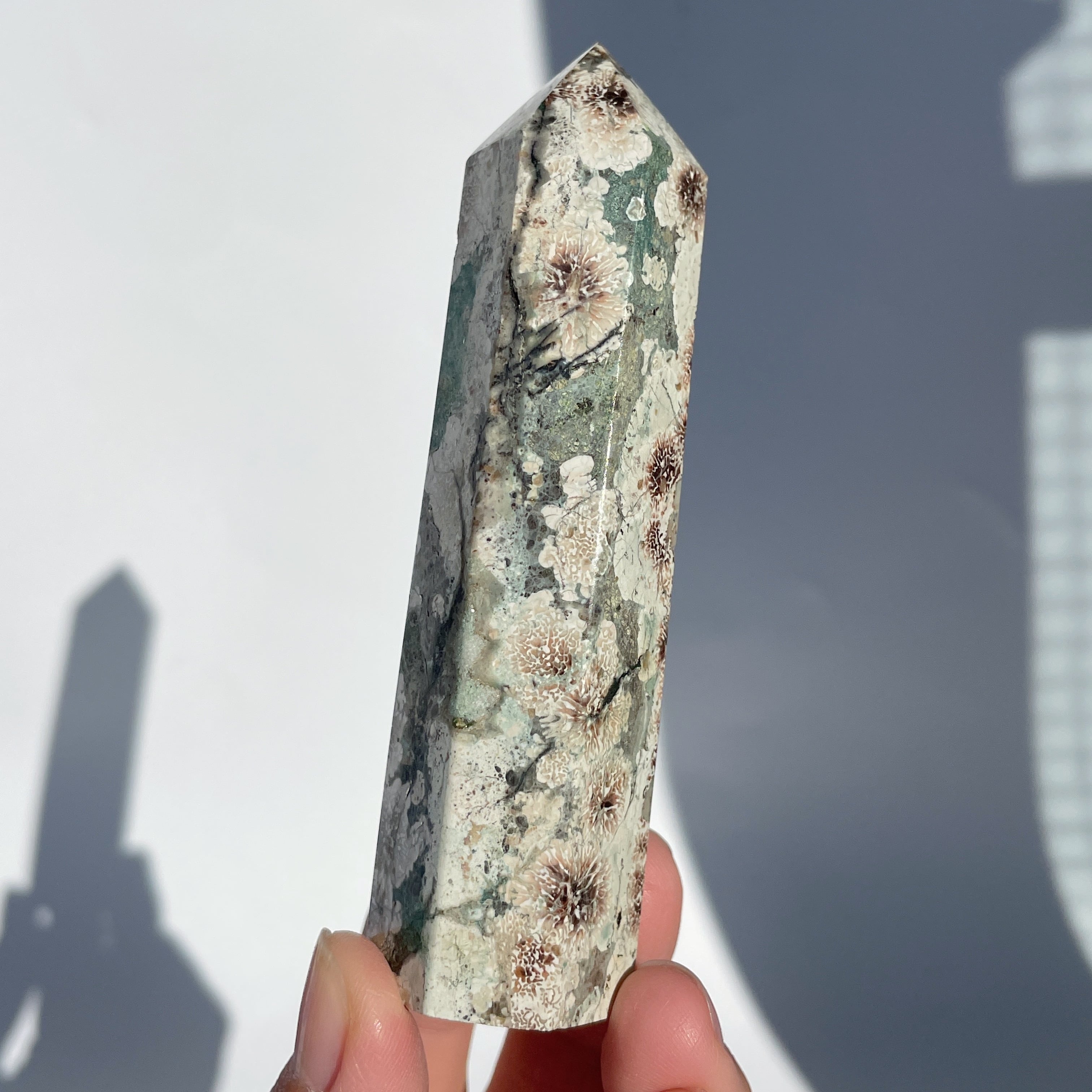 フラワージャスパー グリーンフラワージャスパー タワー04◇ Green Flower Jasper ◇天然石