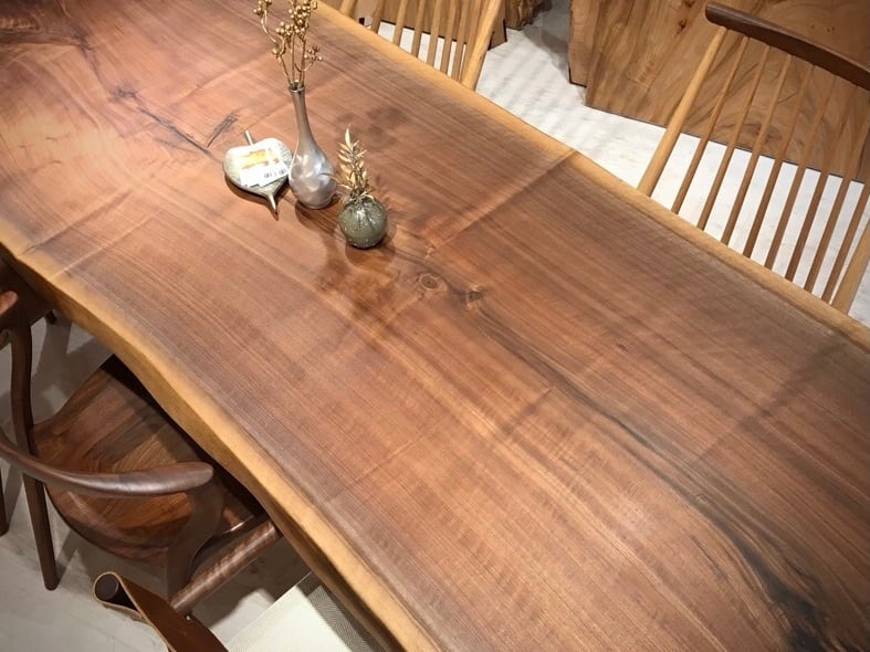 ウォールナット_2050×860-790-800×52_横浜元町店_テーブル天板/一枚板