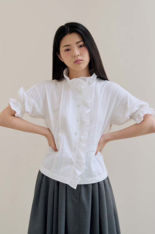 [flétta] flétta Frill Pintuck Blouse 正規品 韓国ブランド 韓国通販 韓国代行 韓国ファッション  fletta フレタ 日本 店舗