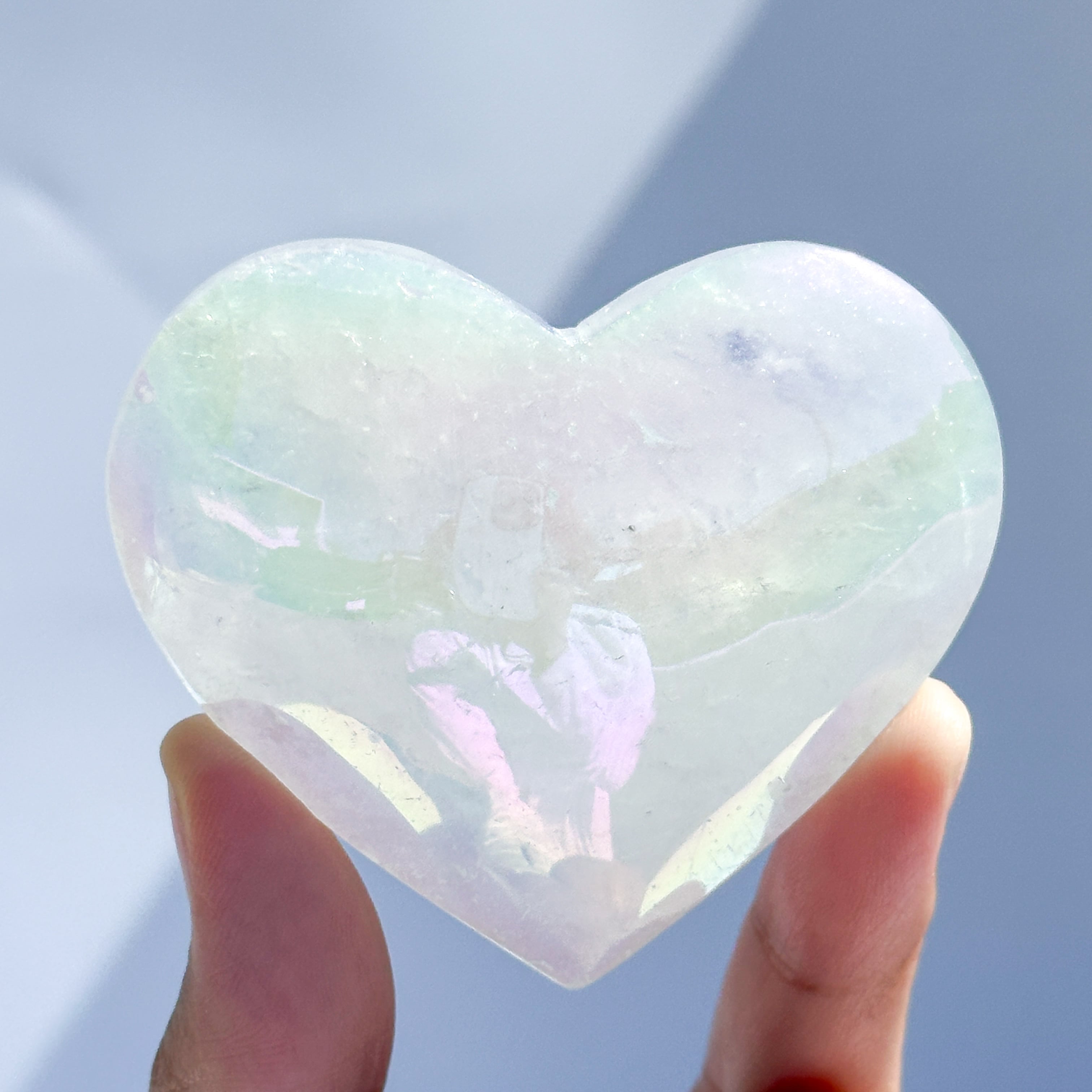 【琥珀】エンジェルオーラクォーツのきつねさん形オルゴナイト☆他３点 Big♡エンジェルオーラクォーツ ハート21♡Angel Aura Quartz