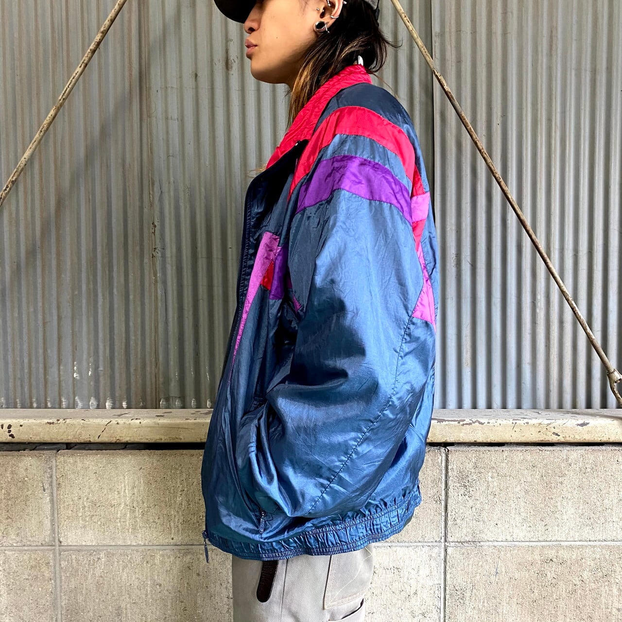 90S NIKE ナイキ　ナイロンジャケット　メンズXL 　個性派　B2