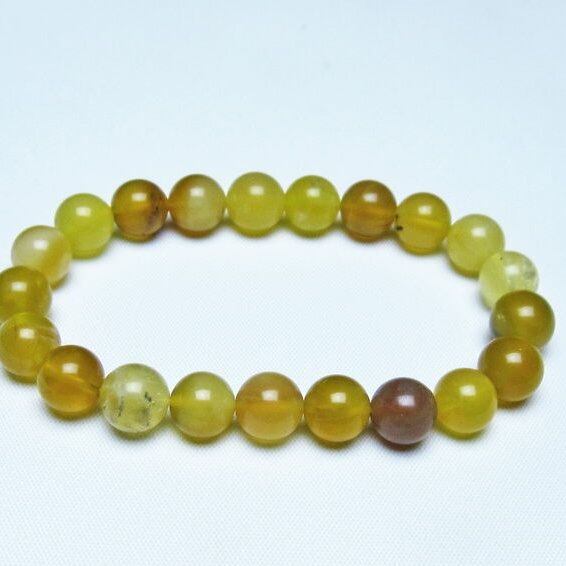 オパール ブレスレット 9mm イエローオパール コモンオパール 一点物 メール便可 [M便 1/10] 111-48720