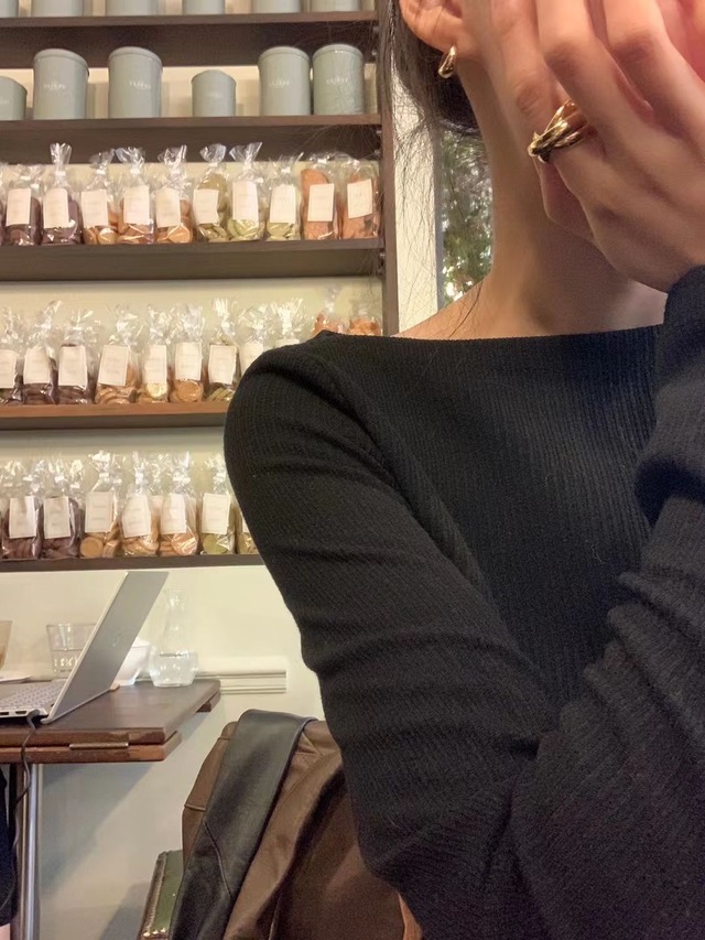 (OUNCE) boat neck rib tee / 2color