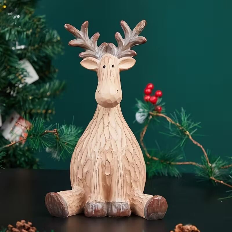 トナカイ クリスマス雑貨 置物 オブジェ お座り 可愛い ユニーク