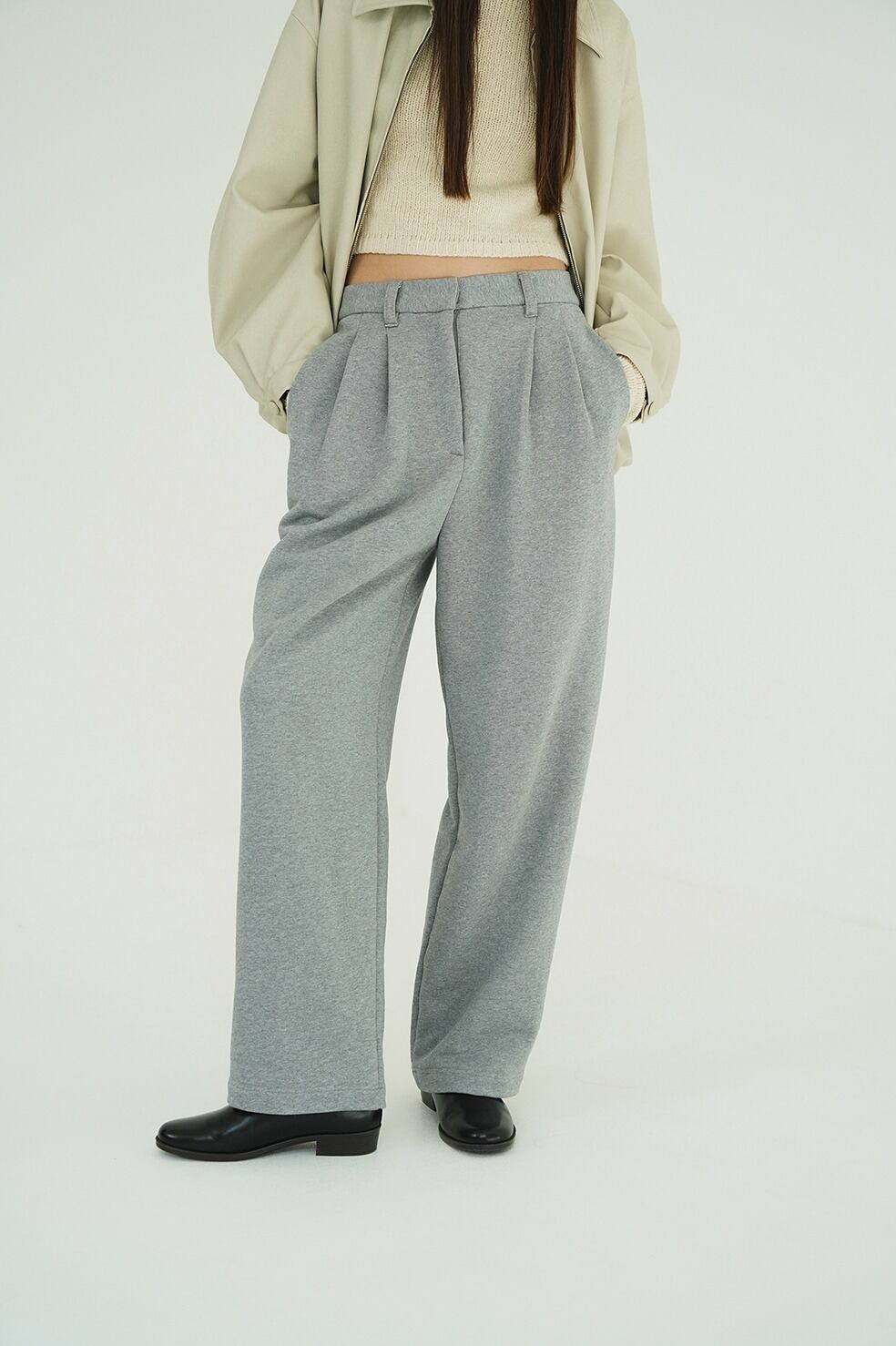 CLANE(クラネ) TWO TUCK SWEAT PANTS GREY | サウスオレンジ｜メンズ