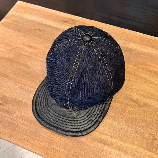 HIGHER SELVEDGE DENIM × LEATHER BRIM CAP