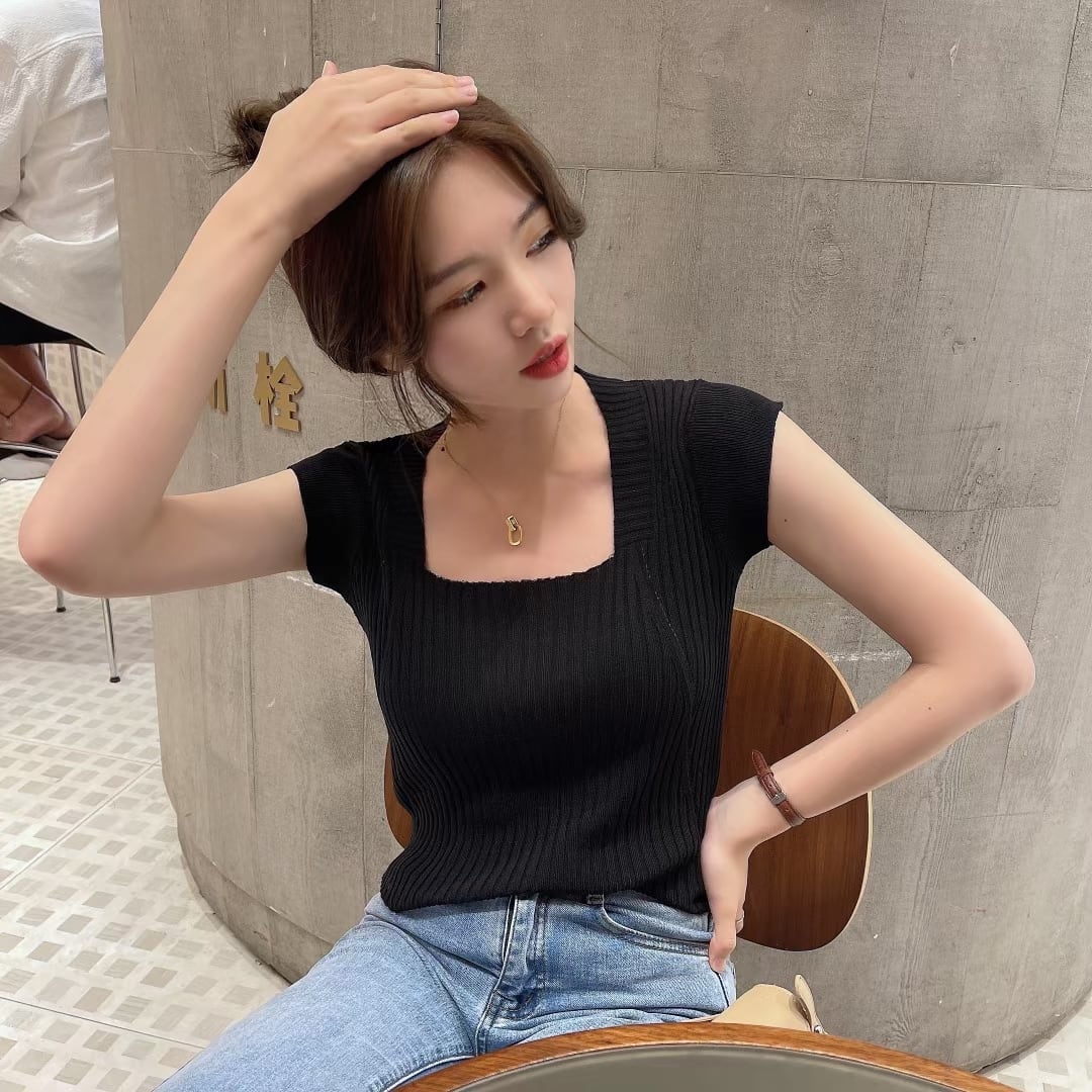 スクエアカット　リブトップス AJ1050-2205