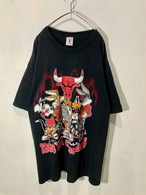 90's DELTA NBA BULLS Print T-Shirt【XL】