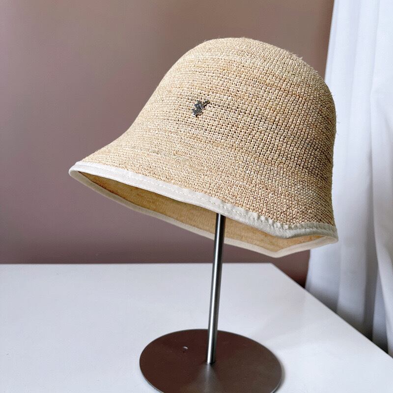 夏 高級天然素材ラフィア 帽子 レディース 折りたたみ uv 日よけ帽子