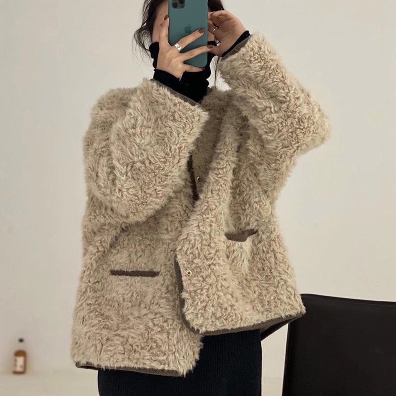 新品　XL　グレー　カーディガン　秋冬　学生　メンズ　オシャレ　韓国ファッション