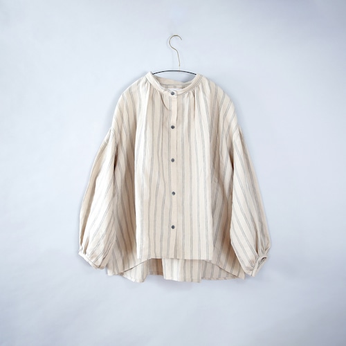 michirico (ミチリコ)/ stripe linen shirts / ベージュ / S (woman)