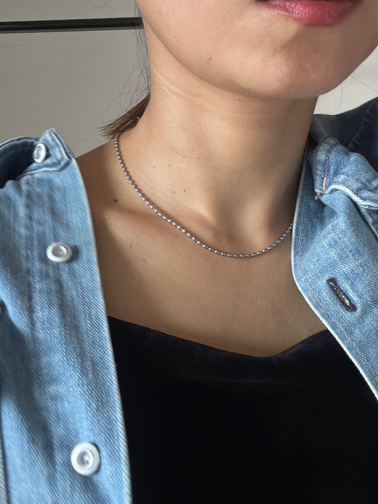 ミニビーズチェーンネックレス